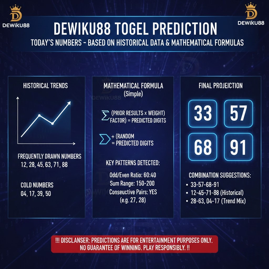 Prediksi togel Dewiku88 hari ini berdasarkan analisis angka dan statistik sebagai referensi hiburan